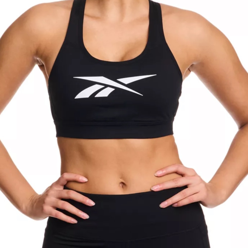 Reebok Women's Lux Vector Racer-Back Sport Bra black M